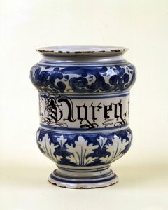 Vase de pharmacie : albarella. Musée des Sciences et de la Technologie, Milan - Italian School