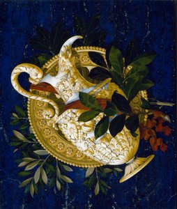 Pichet et feuilles (marqueterie de marbre incrusté) - Italian School