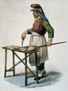 Pizzaiolo, vers 1820, gravure, Italie