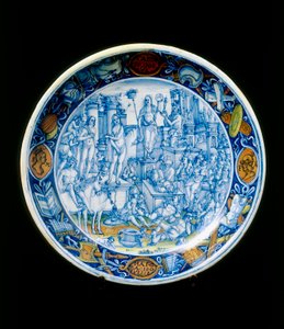 Assiette avec les Allégories de Séléné, manufacture de Faenza