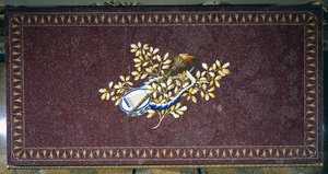 Dessus de table en porphyre avec mosaïque de pierres semi-précieuses, Italie - Italian School