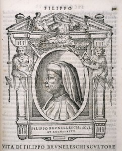 Portrait de Filippo Brunelleschi (1377-1446) de Vies des artistes de Vasari, première publication 1550 - Italian School