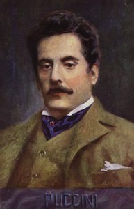 Portrait de Giacomo Puccini (lithographie couleur) - Italian School