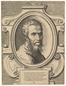 Portrait de Michel-Ange, pub. vers 1564 (gravure) - Italian School
