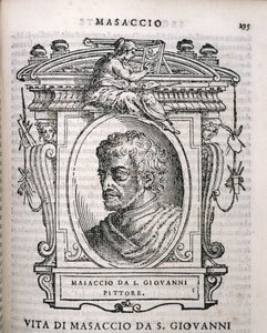 Portrait de Tomaso Masaccio (1401-28) de Vies des artistes de Vasari, première publication 1550