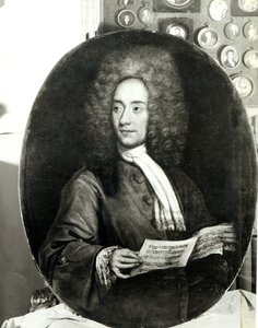 Portrait du Compositeur Tomaso Giovanni Albinoni (1671-1751) Tenant une Partition Musicale