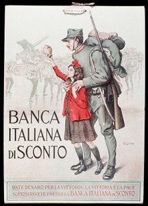 Carte postale de la Banca Italiana di Sconto, 1917-18