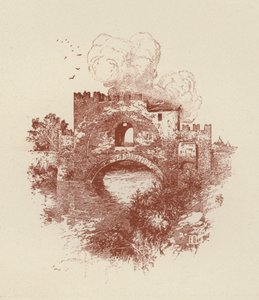 Rome, pont Nomentano (litho) - Italian School