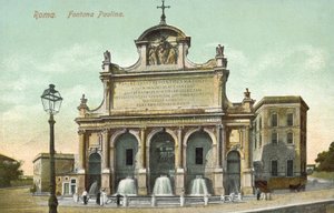 Rome, Italie, Fontana Paolina (lithographie couleur) - Italian School