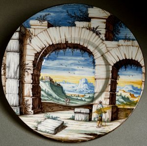 Ruine et paysage - Italian School