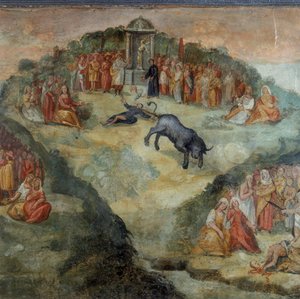 Saint Hippolyte jetant l