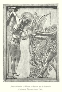 Saint Sébastien, Plaque en Bronze, Collection Edouard André, Paris - Italian School