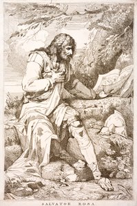 Salvator Rosa, peintre baroque, poète et graveur italien (gravure)