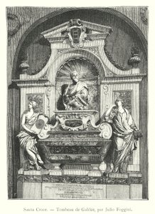 Santa Croce, Tombeau de Galilée, par Julio Foggini (gravure) - Italian School