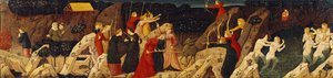 Scène de bataille avec arcs et flèches et la chasse