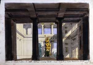 Décor de scène pour "Poliuto", Teatro Comunale, Faenza, 1857 - Italian School