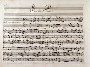 Page de partition pour « Sonate pour violon et basse continue » de Giuseppe Tartini