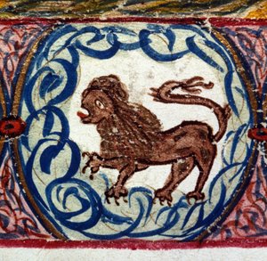 Signe du Lion. Horoscope italien datant du milieu du XVe siècle