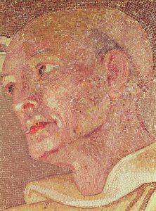 Saint Bernard de Clairvaux (c.1090-1153) de la crypte de Saint-Pierre (mosaïque) (détail) - Italian School