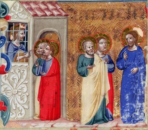 Saint Jean emprisonné envoyant deux disciples au Christ