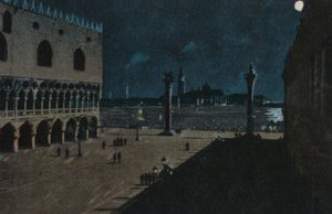 Le palais des Doges (lithographie couleur) - Italian School