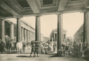 La bourse dans le forum triangulaire (gravure) - Italian School