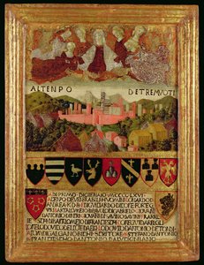 La Vierge protégeant Sienne du tremblement de terre de 1466 - Italian School