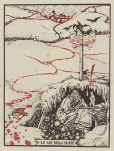 Les voies de la mort (lithographie couleur) - Italian School