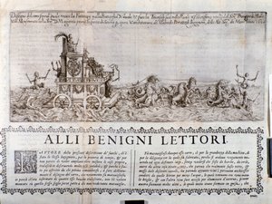 Le char allégorique. Des Chroniques décrivant les célébrations organisées à Mantoue par le prince de Gonzaga - Italian School