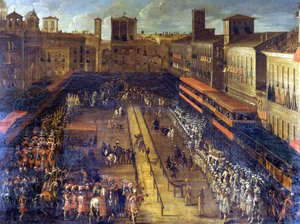 La joute de sarrasin sur la Piazza Navona (Rome) le 25/02/1634