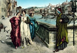 La rencontre de Dante et Béatrice