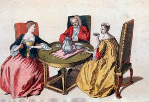 Trois nobles vénitiens dégustant un chocolat