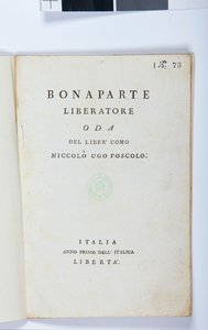 Page de titre de Bonaparte Liberatore par Niccolo Ugo Foscolo, édition originale, 1797