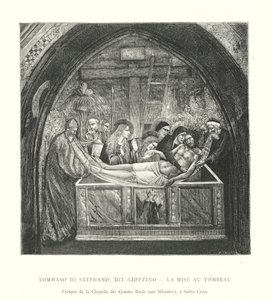 Tommaso di Stephano, dit Giottino, La Mise au Tombeau, Fresque de la Chapelle des Comtes Bardi, san Silvestro, à Santa Croce