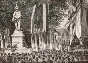 Inauguration du monument au général Giacomo Medici, Milan, Italie (gravure)