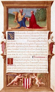 Venise : Commission du doge Antonio Grimani (1434-1523), procurateur de San Marco. Page de manuscrit du XVIe siècle. Venise, Museo Correr
