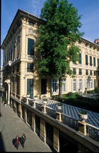 Vue du Palais Bianco (ou Palais de Luca Grimaldi) construit en 1530 et 1540 à Gênes, Italie - Italian School
