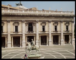Vue du Palazzo Nuovo et de la statue équestre de Marc Aurèle