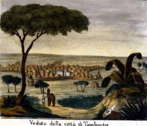 Vue de la ville de Tombouctou au Mali au 19e siècle. - Italian School