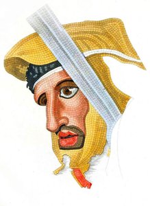 Mosaïque de sol, tête d
