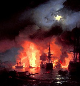 Bataille de Çesme de nuit