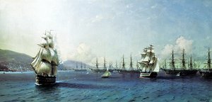Flotte de la mer Noire dans la baie de Théodose, juste avant la guerre de Crimée