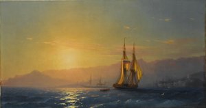 Russe : "Coucher de soleil en mer" Coucher de soleil en mer