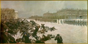 Début de la Révolution russe de 1905 : Fusillade sur la place du Palais le 22 janvier