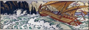 Sinbad le marin. Illustration pour le conte traditionnel arabe des mille et une nuits - Ivan Yakovlevich Bilibin