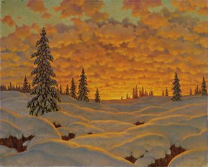 Coucher de soleil en Finlande
