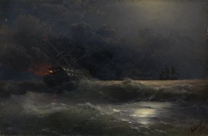 Navire en feu Un épisode de la guerre russo-turque, 1896