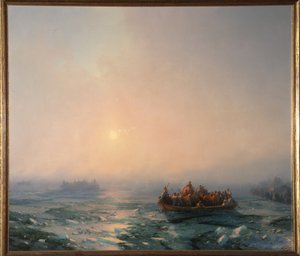 Glace dérivant sur le fleuve Dniepr - Ivan Konstantinovich Aivazovsky
