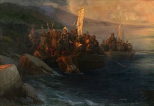 Le Débarquement de Christophe Colomb à San Salvador, 12 octobre 1492, 1892