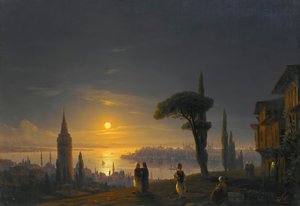 La tour de Galata au clair de lune, 1845